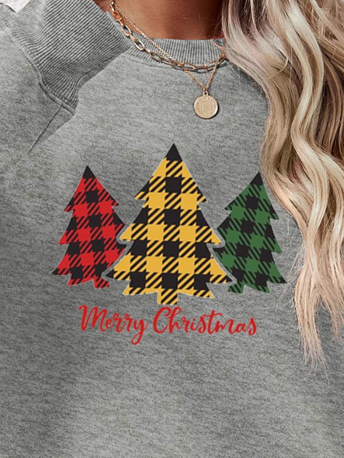 MERRY CHRISTMAS Dropped Shoulder Sweatshirt - Clothes For Her Online Store