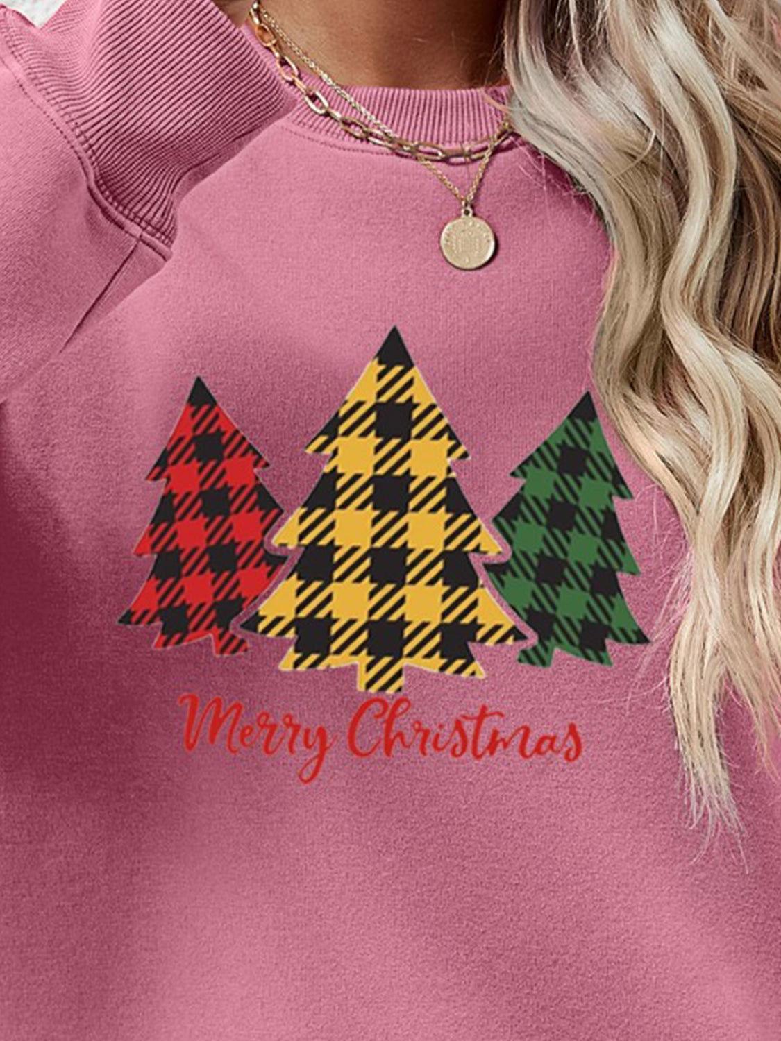 MERRY CHRISTMAS Dropped Shoulder Sweatshirt - Clothes For Her Online Store