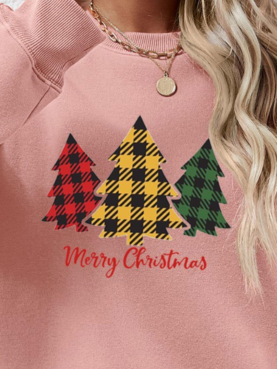 MERRY CHRISTMAS Dropped Shoulder Sweatshirt - Clothes For Her Online Store