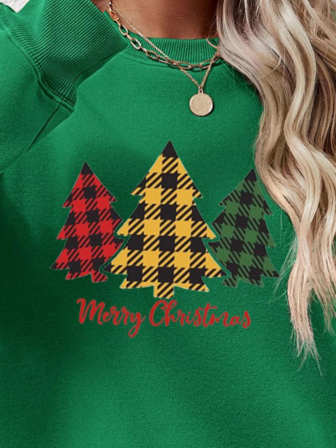 MERRY CHRISTMAS Dropped Shoulder Sweatshirt - Clothes For Her Online Store