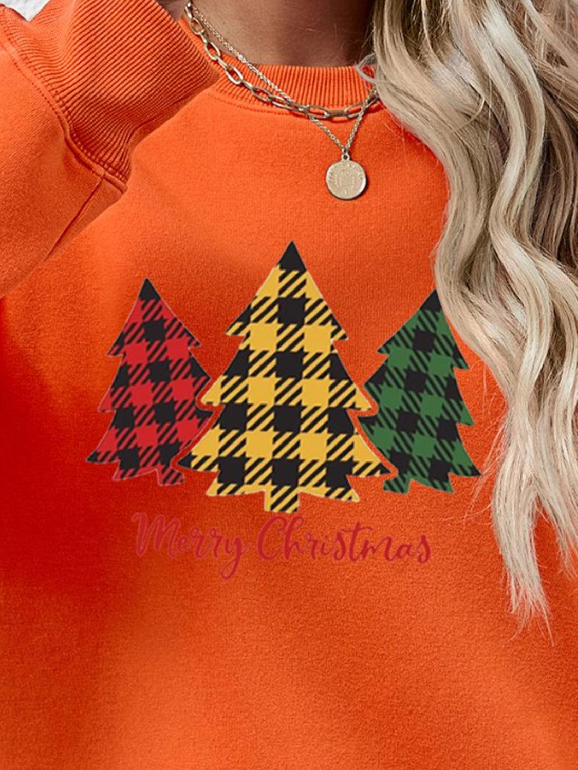 MERRY CHRISTMAS Dropped Shoulder Sweatshirt - Clothes For Her Online Store