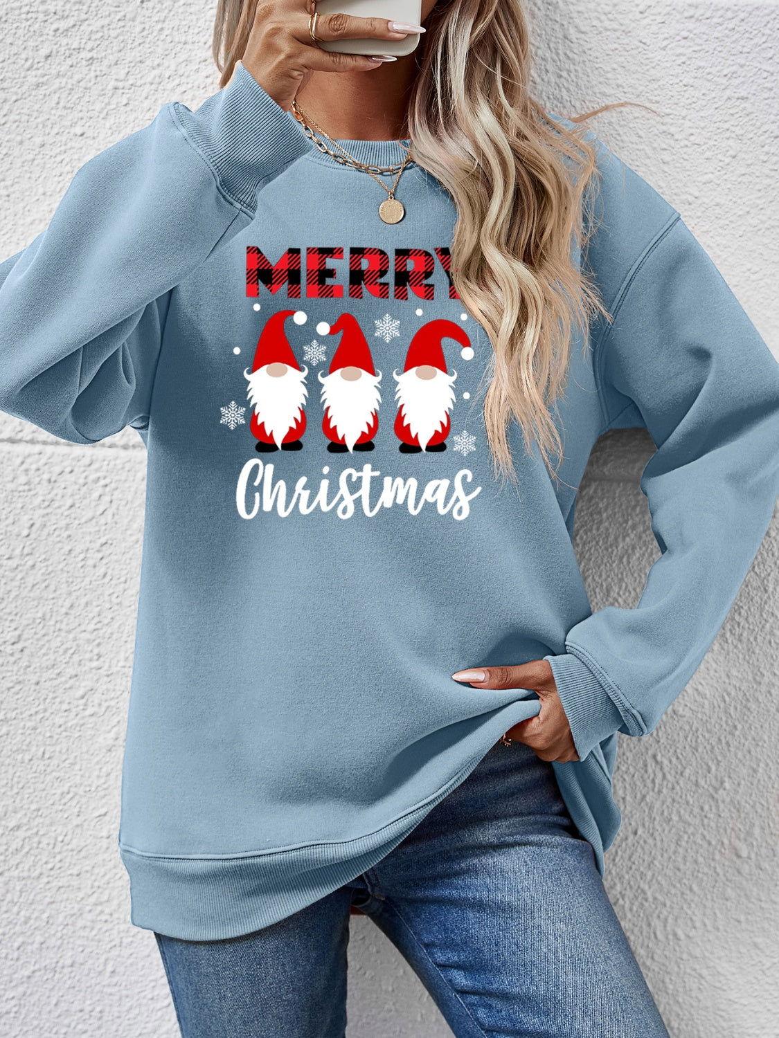MERRY CHRISTMAS Long Sleeve Sweatshirt - Clothes For Her Online Store