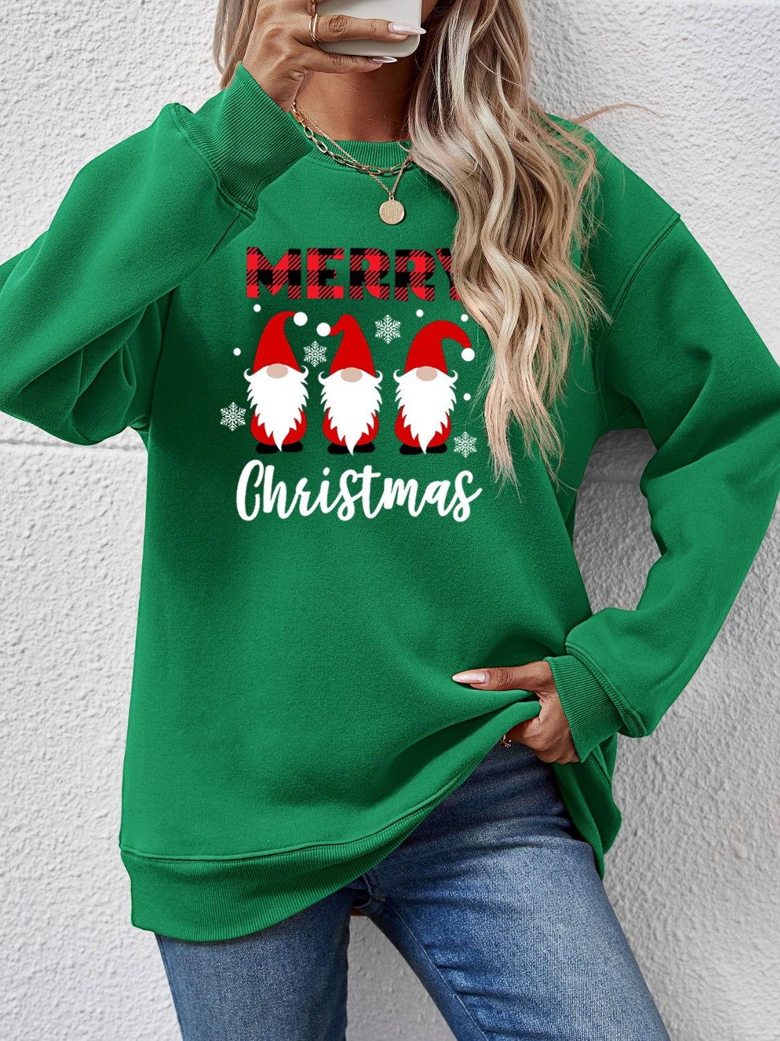 MERRY CHRISTMAS Long Sleeve Sweatshirt - Clothes For Her Online Store