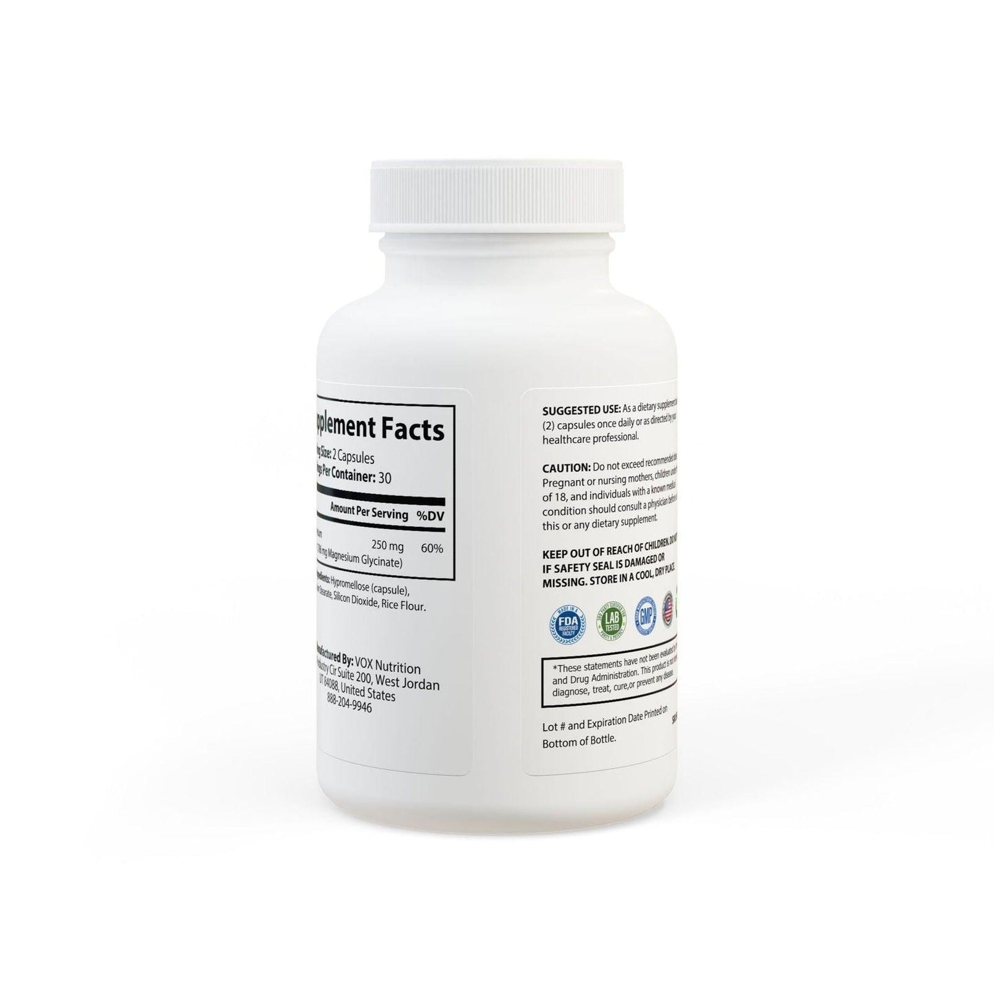 Magnesium Glycinate Supplement (60 Capsules) - Clothes For Her Online Store