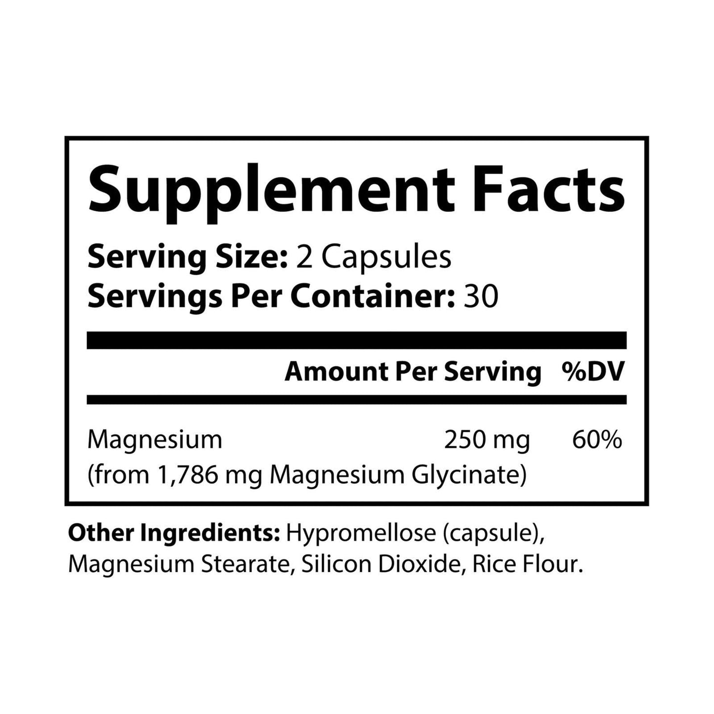 Magnesium Glycinate Supplement (60 Capsules) - Clothes For Her Online Store