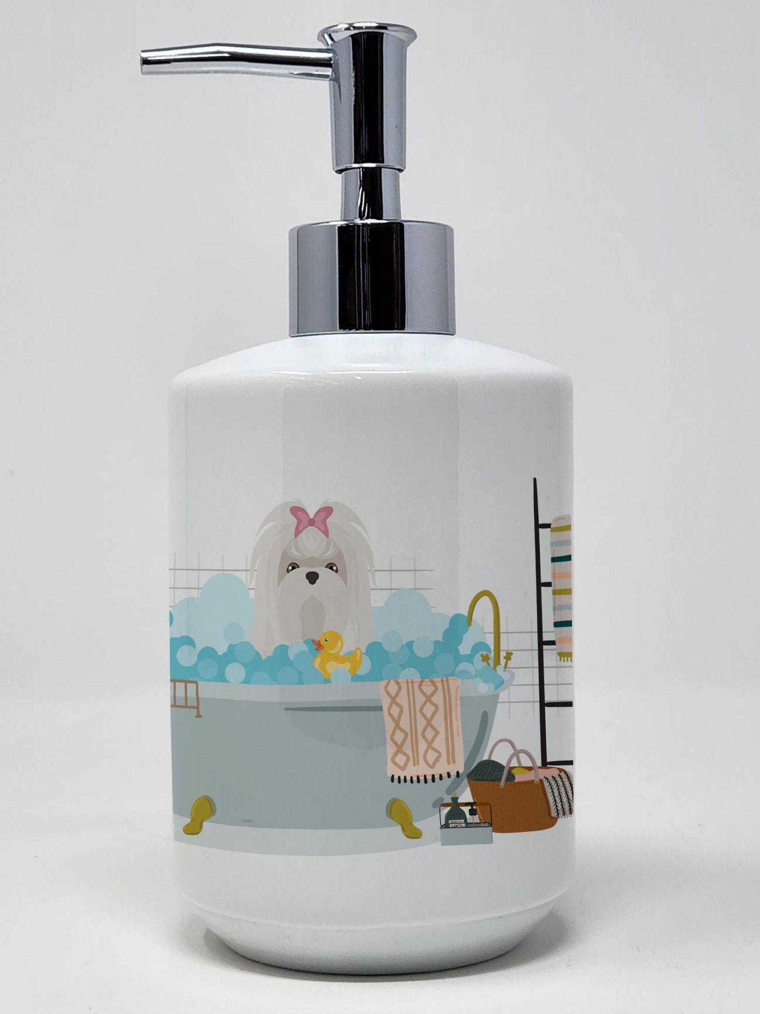 Maltese Ceramic Soap Dispenser Hand Soap Dispenser Pump Bottles for Bathroom Kitchen, Empty Refillable Liquid Soap Container - Clothes For Her Online Store