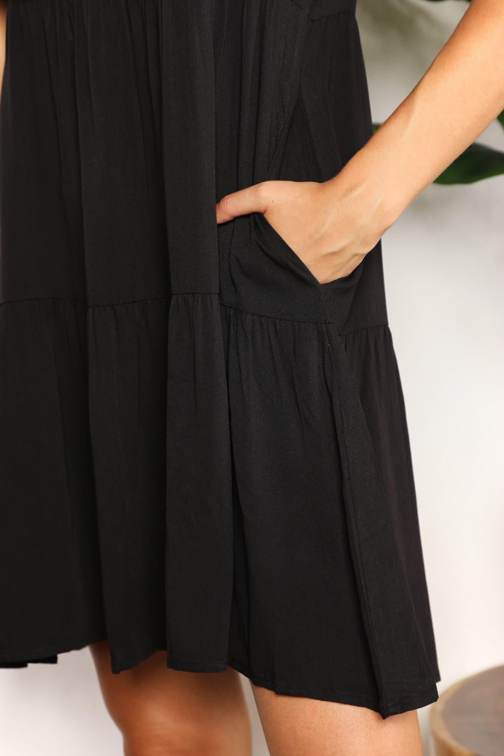 Mandy V-Neck Flounce Sleeve Tiered Dress - Clothes For Her Online Store
