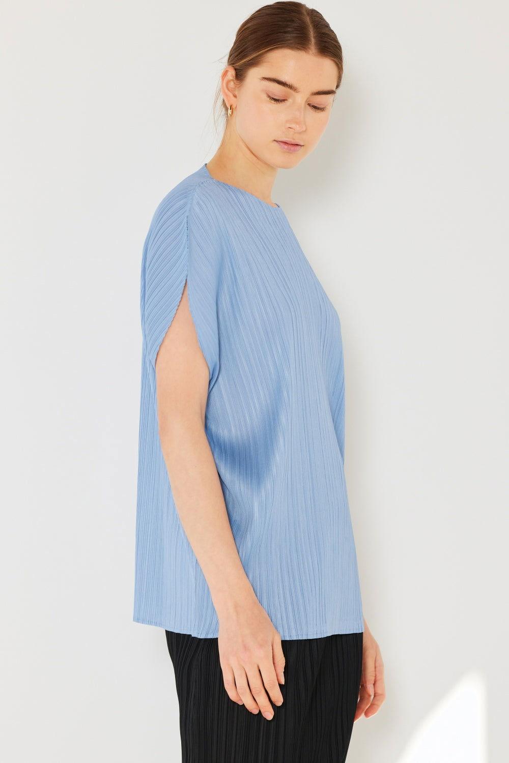 Marina West Swim Rib Pleated Oversized Dolman Sleeve Top - Clothes For Her Online Store