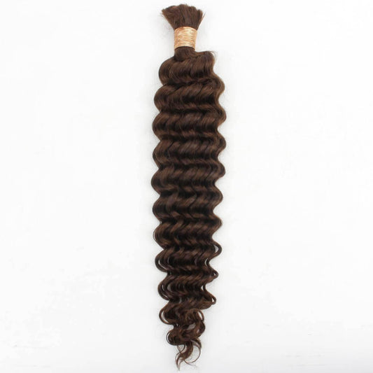 Medium Brown Deep Wave Bulk Human Hair Extensions - Clothes For Her Online Store