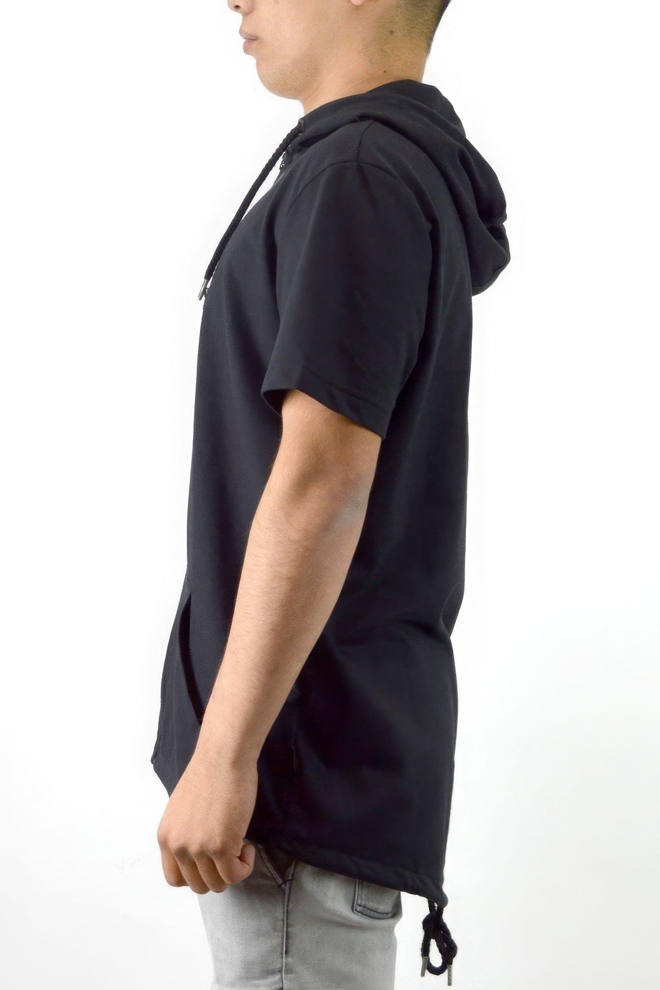 Men's Casual Short Sleeve Zip-up Hoodie Tops - Clothes For Her Online Store