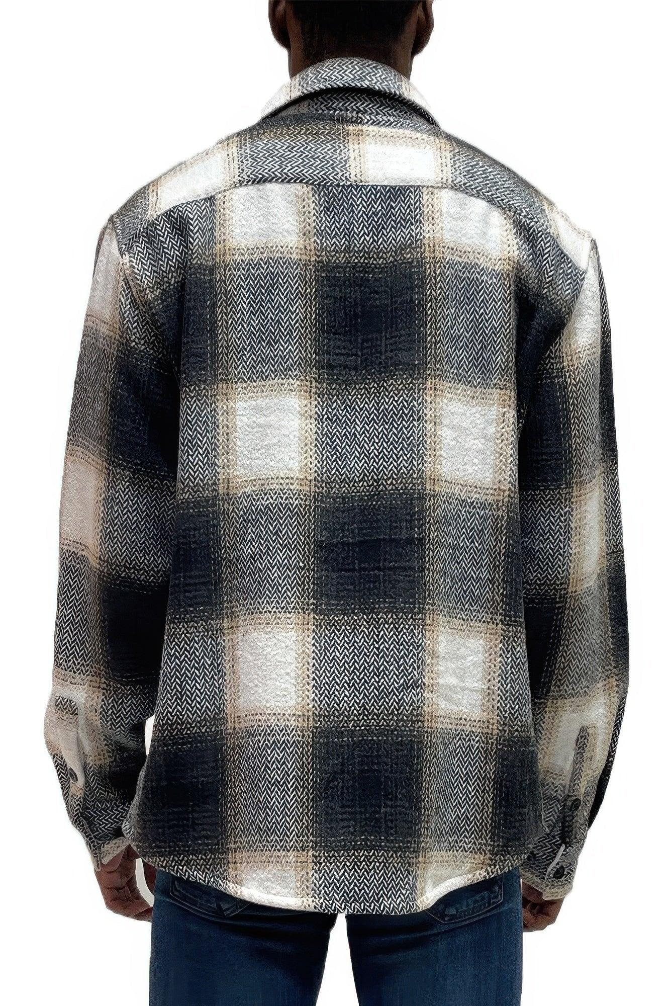 Mens Flannel Shirt Jacket Shacket - Clothes For Her Online Store