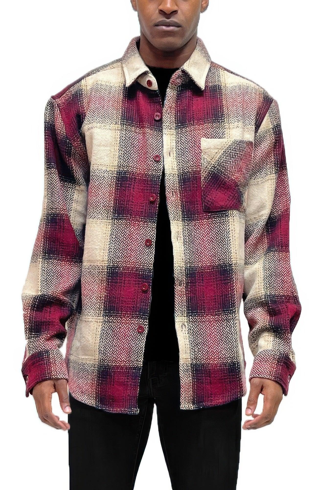 Mens Flannel Shirt Jacket Shacket - Clothes For Her Online Store