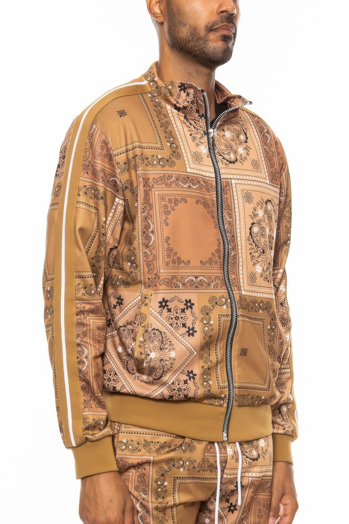 Mens Paisley Bandana Track Jacket - Clothes For Her Online Store