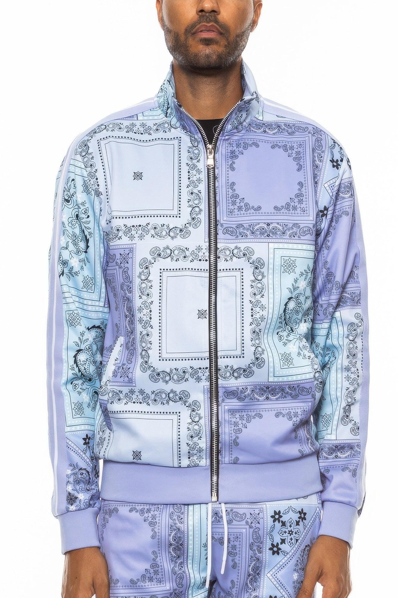 Mens Paisley Bandana Track Jacket - Clothes For Her Online Store