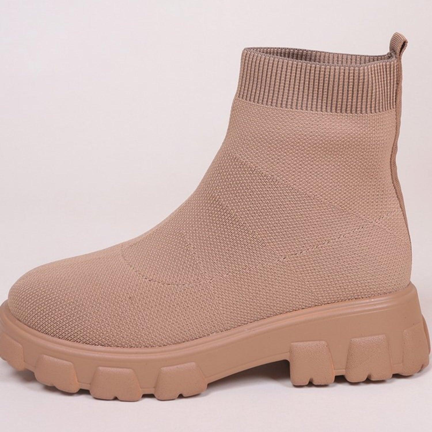 Mesh Round Toe Platform Boots - Clothes For Her Online Store