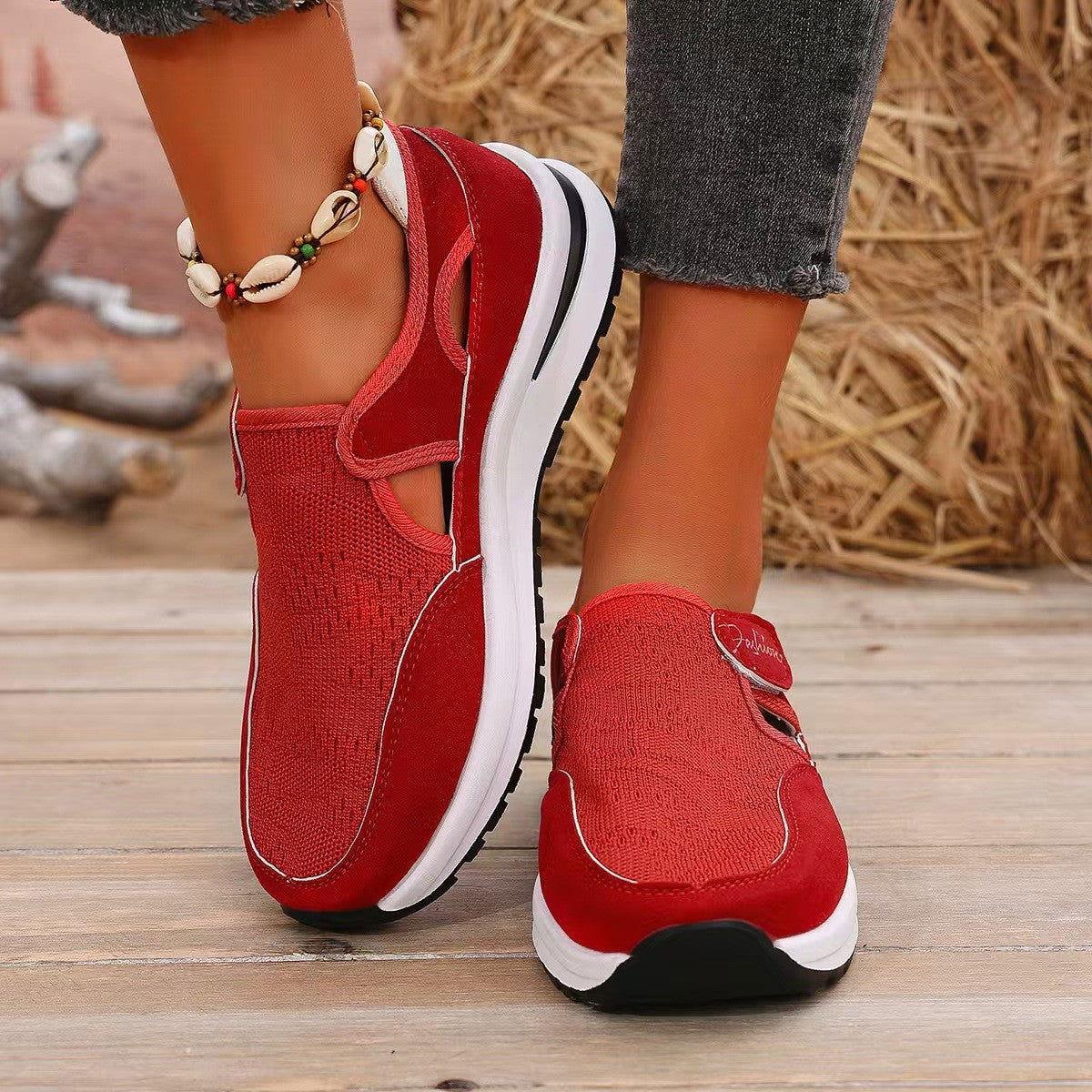 Mesh Round Toe Platform Sneakers - Clothes For Her Online Store