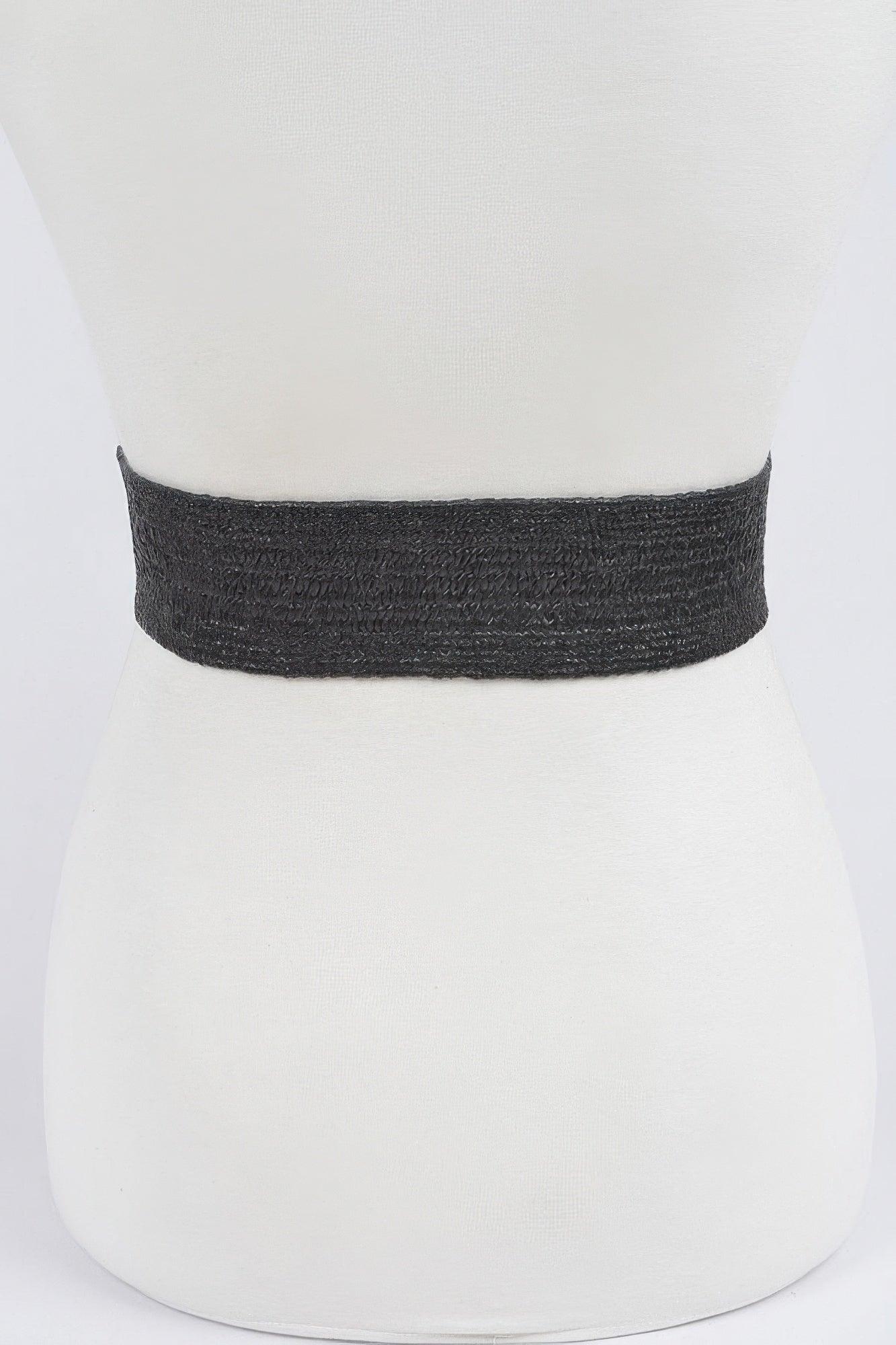 Metal Oo Buckle Plus Size Stretch Straw Belt - Clothes For Her Online Store