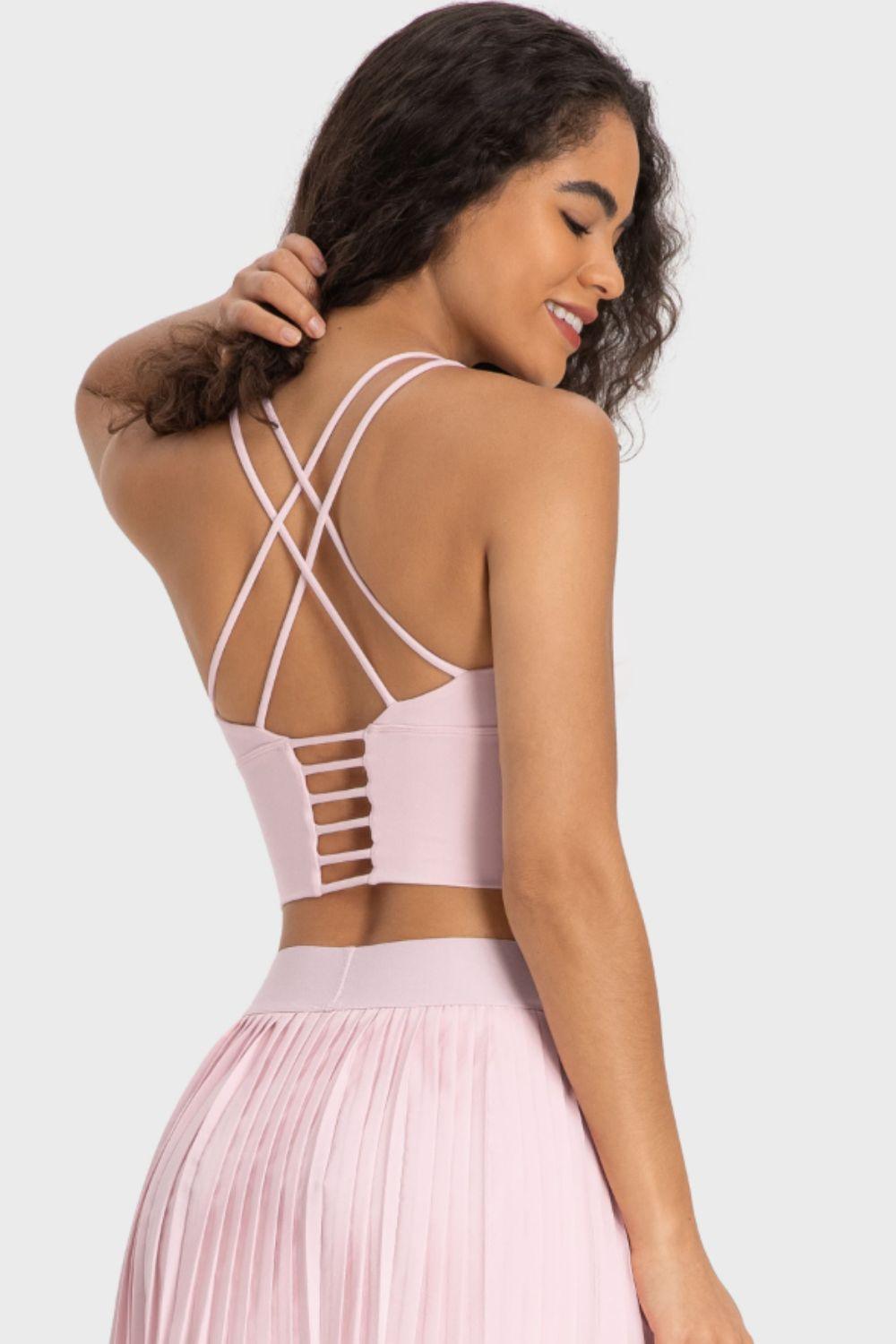 Millennia Crisscross Back Ladder Detail Sports Bra - Clothes For Her Online Store