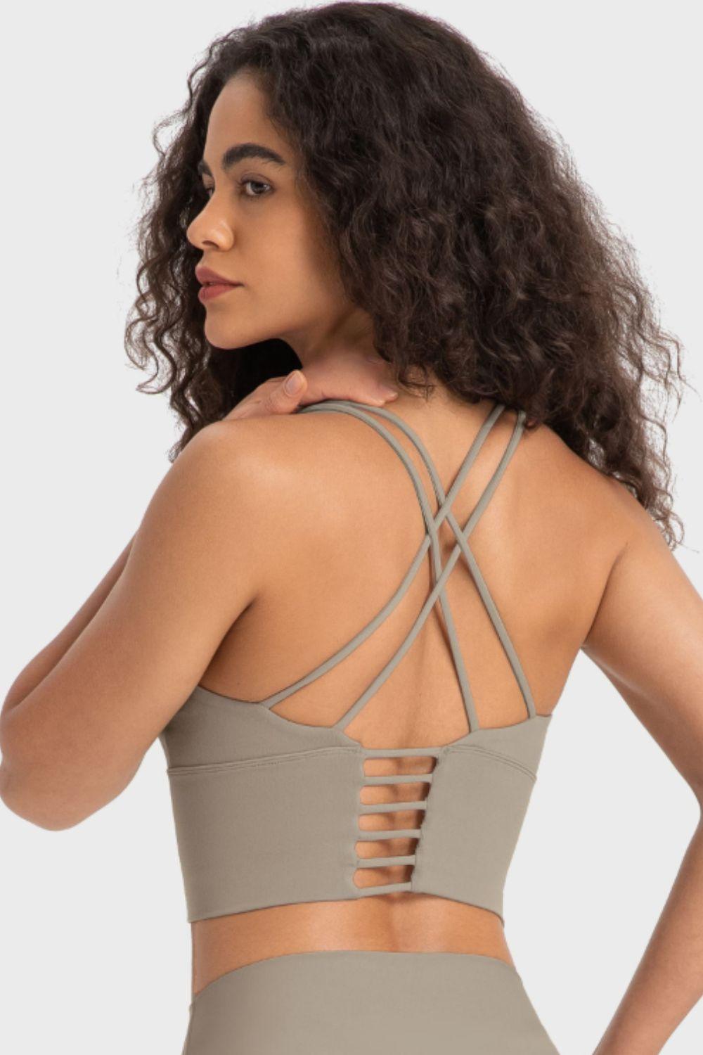 Millennia Crisscross Back Ladder Detail Sports Bra - Clothes For Her Online Store