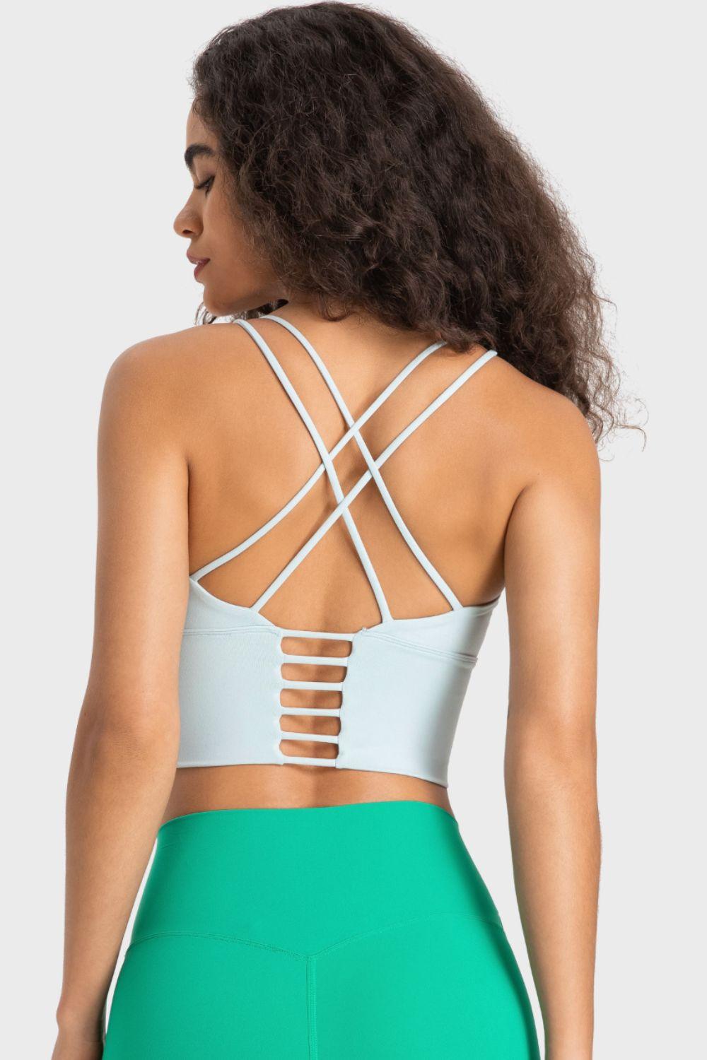 Millennia Crisscross Back Ladder Detail Sports Bra - Clothes For Her Online Store