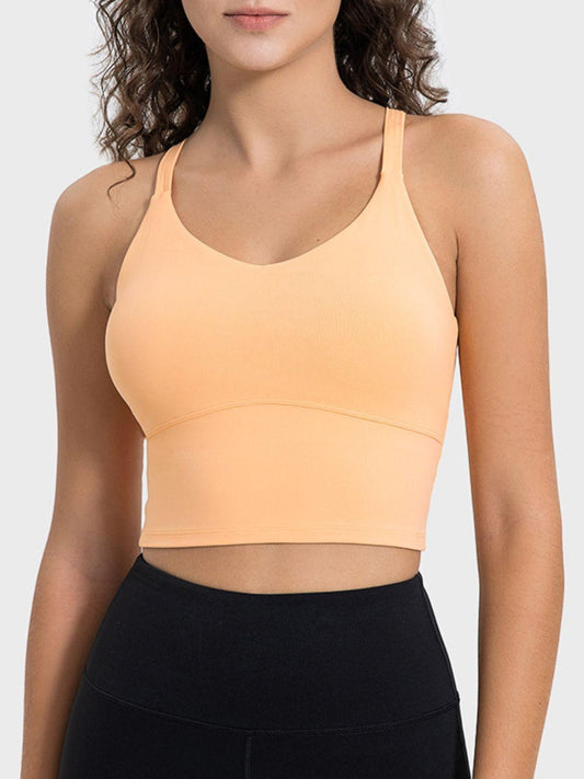 Millennia Crisscross Round Neck Active Tank - Clothes For Her Online Store