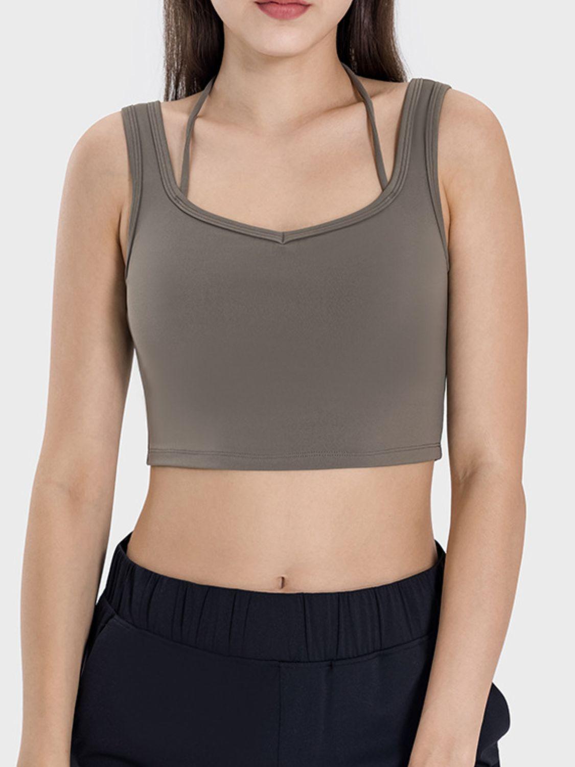 Millennia Crisscross Square Neck Active Tank - Clothes For Her Online Store