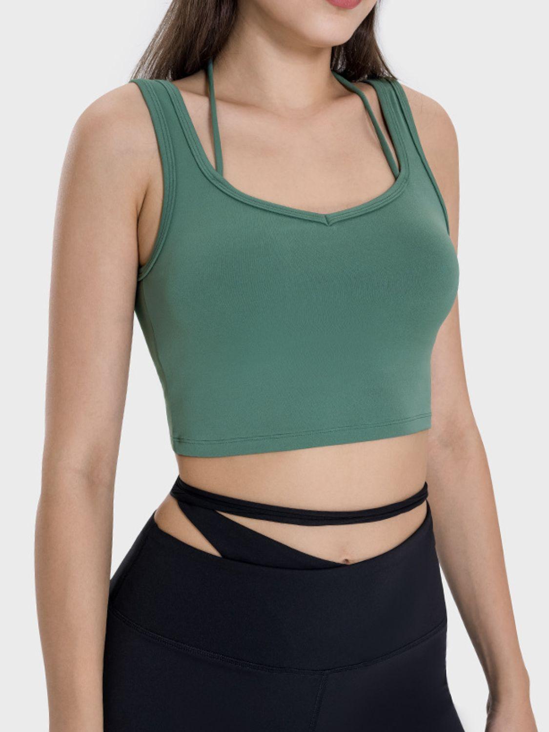 Millennia Crisscross Square Neck Active Tank - Clothes For Her Online Store