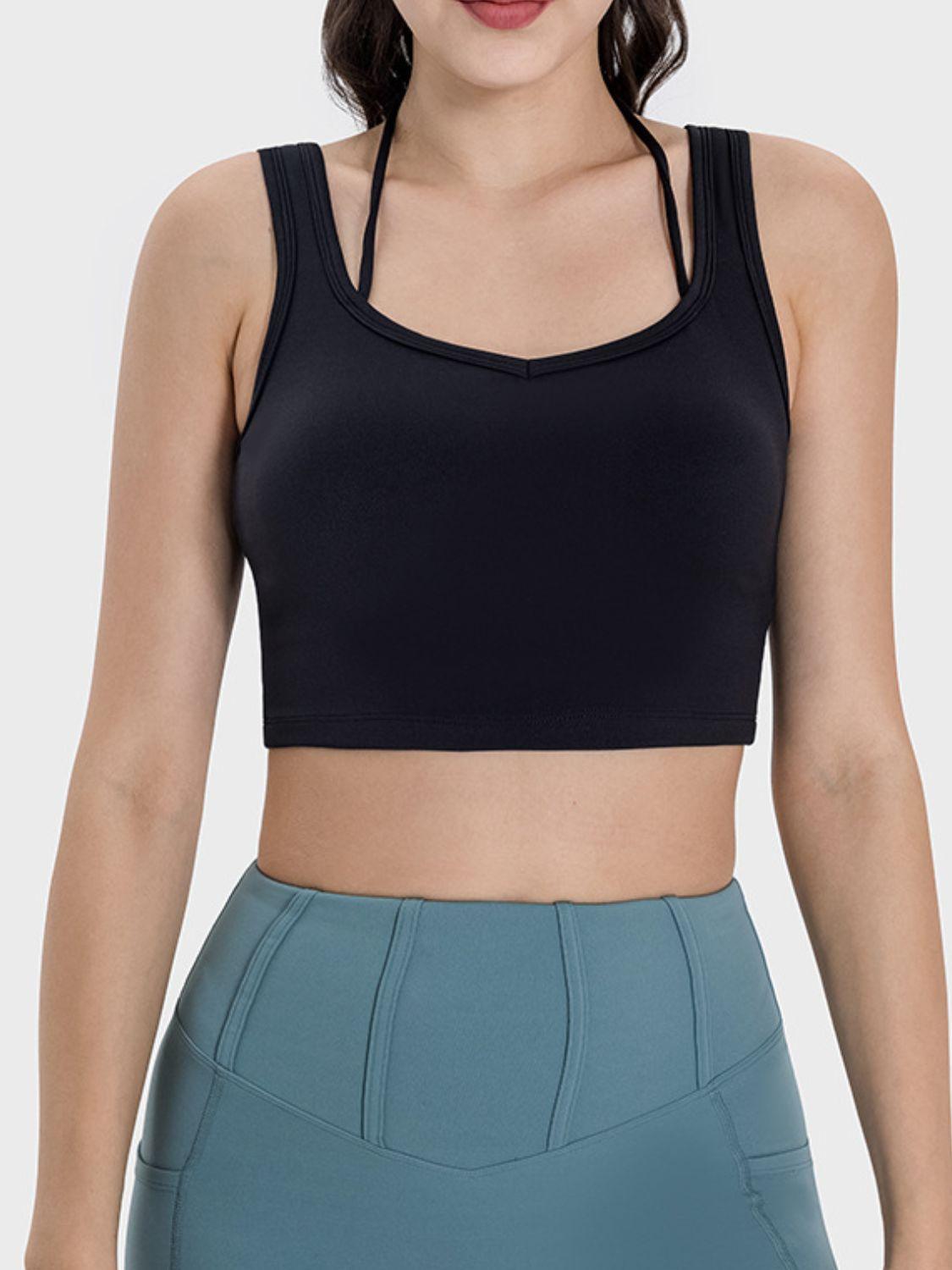 Millennia Crisscross Square Neck Active Tank - Clothes For Her Online Store