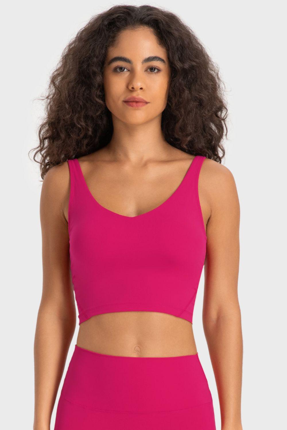 Millennia Deep V-Neck Crop Sports Bra - Clothes For Her Online Store
