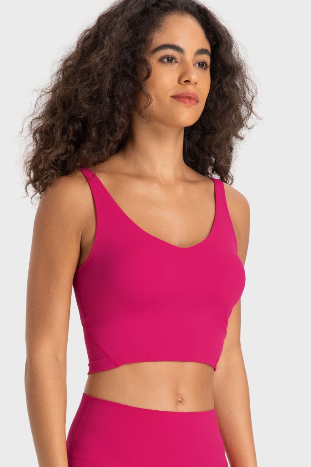 Millennia Deep V-Neck Crop Sports Bra - Clothes For Her Online Store