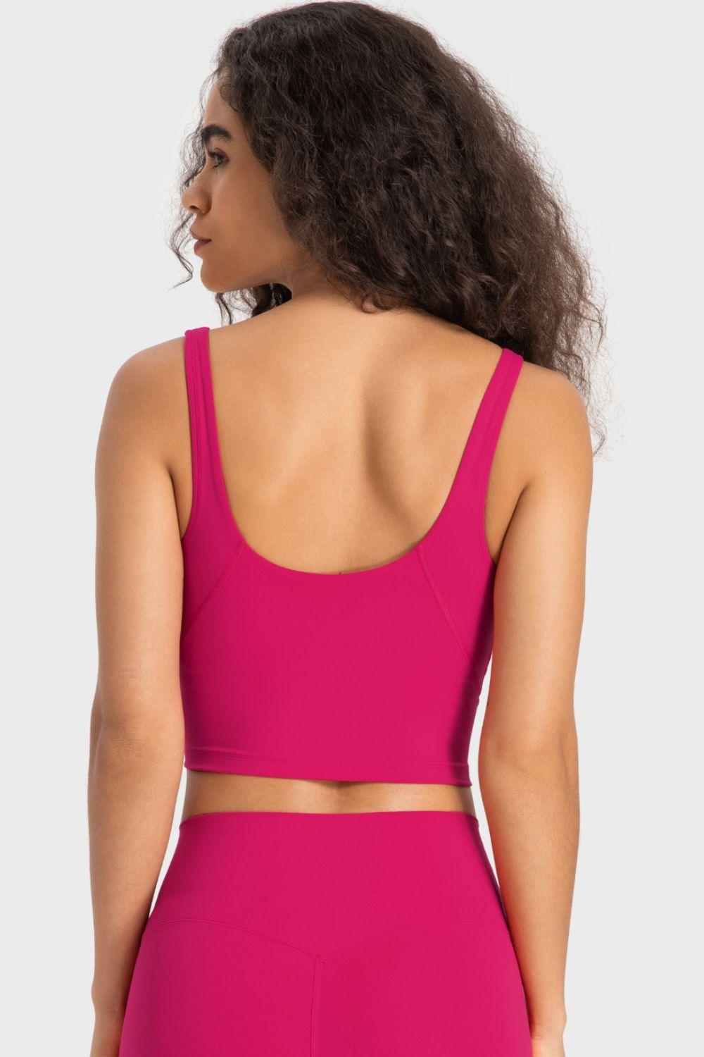 Millennia Deep V-Neck Crop Sports Bra - Clothes For Her Online Store