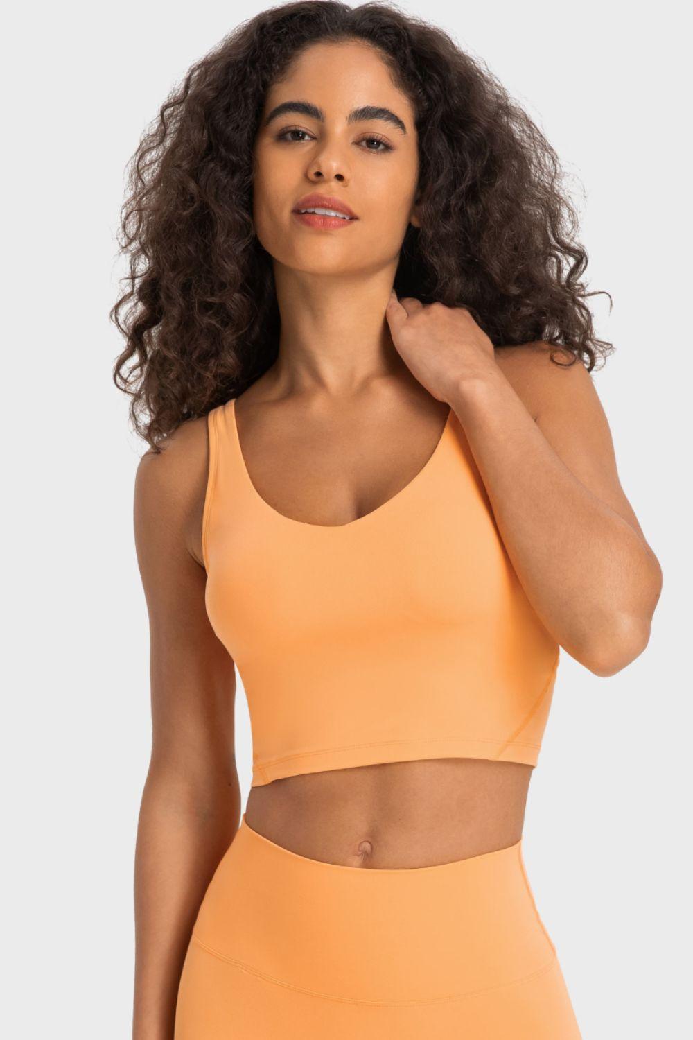 Millennia Deep V-Neck Crop Sports Bra - Clothes For Her Online Store
