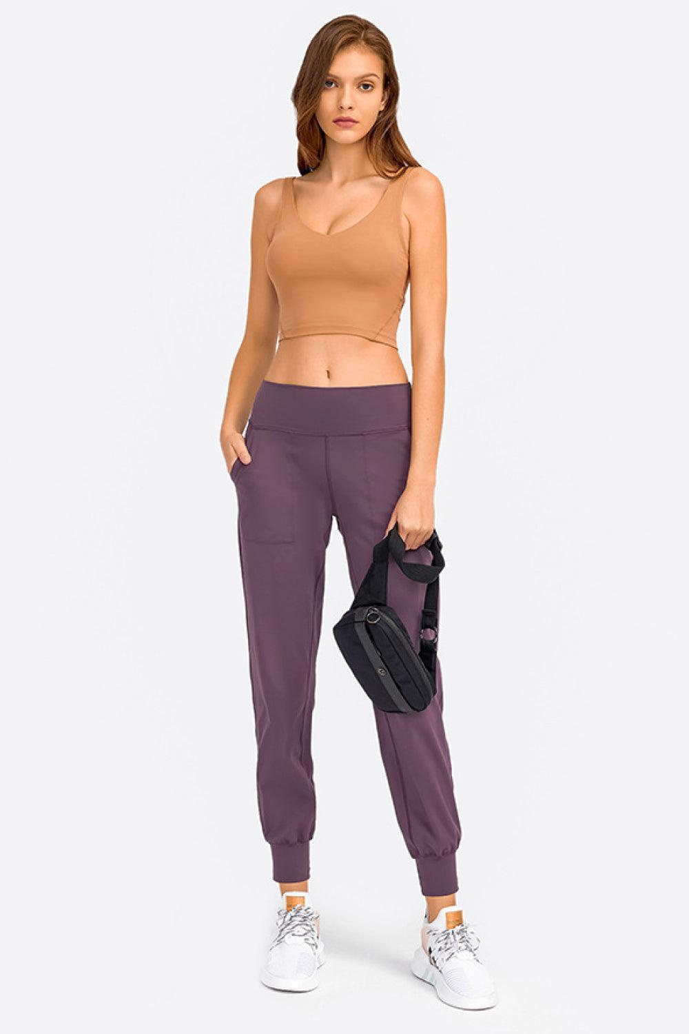 Millennia Deep V-Neck Crop Sports Bra - Clothes For Her Online Store