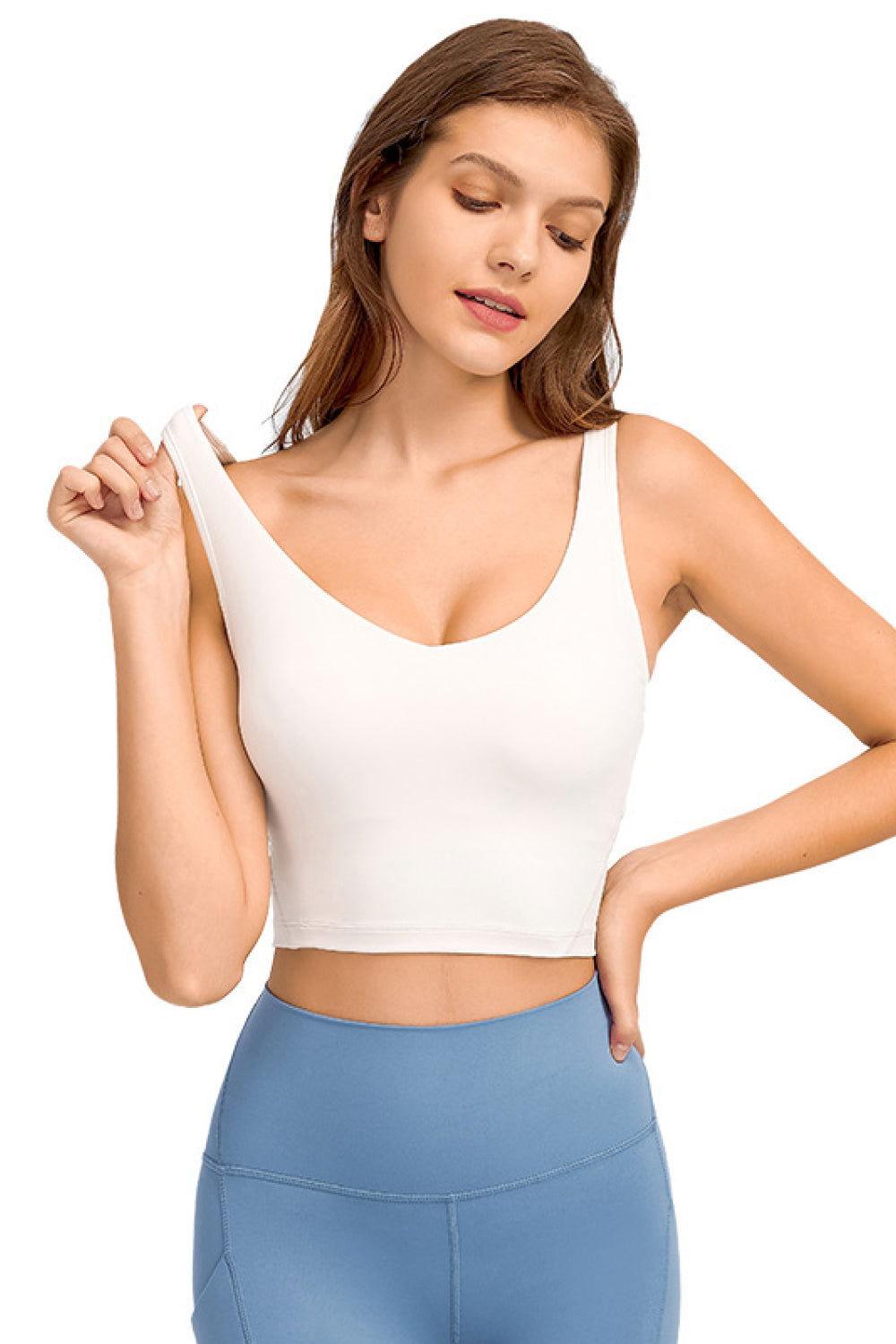 Millennia Deep V-Neck Crop Sports Bra - Clothes For Her Online Store