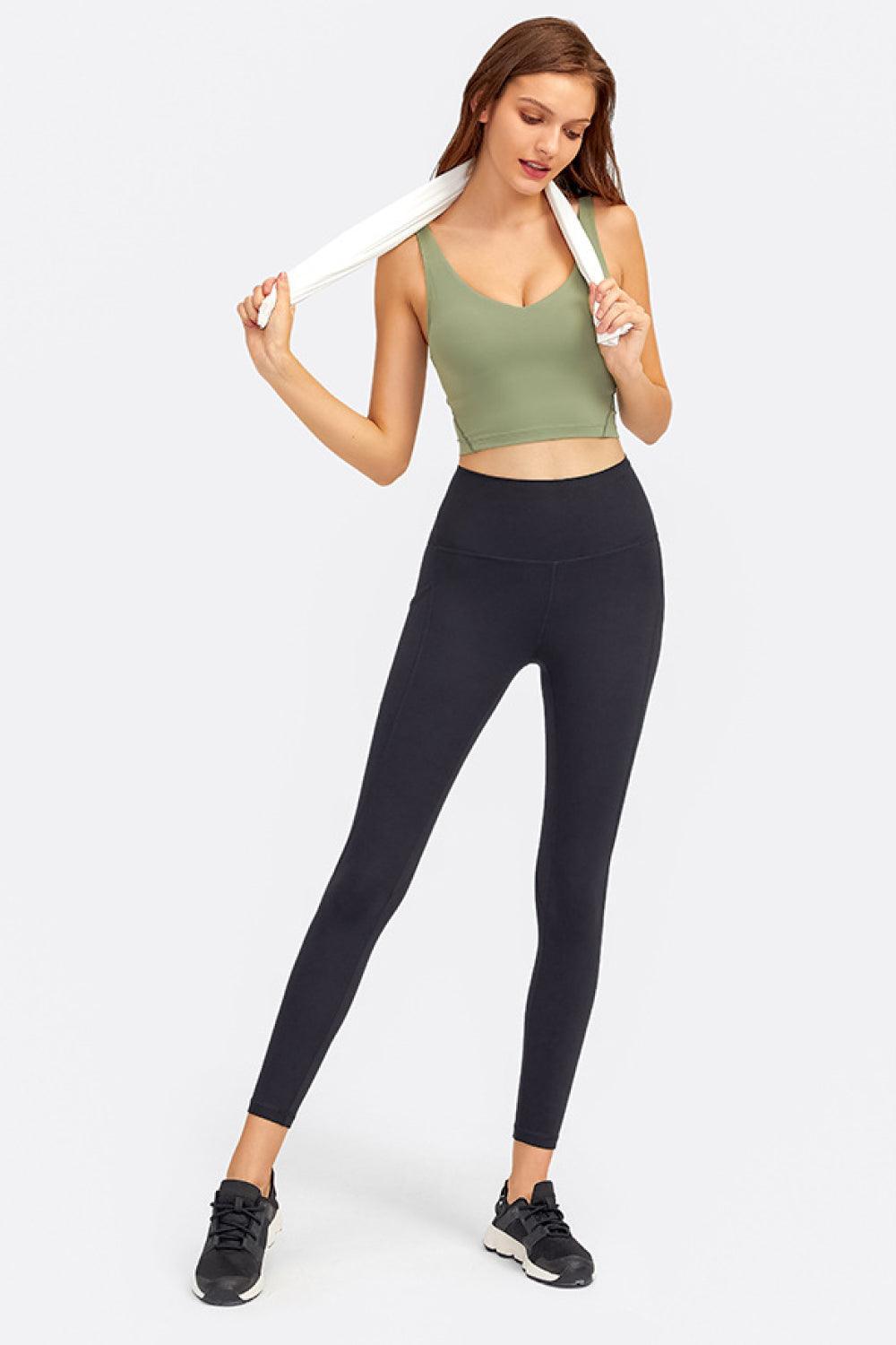 Millennia Deep V-Neck Crop Sports Bra - Clothes For Her Online Store