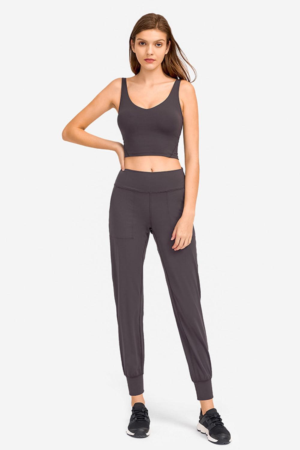 Millennia Deep V-Neck Crop Sports Bra - Clothes For Her Online Store