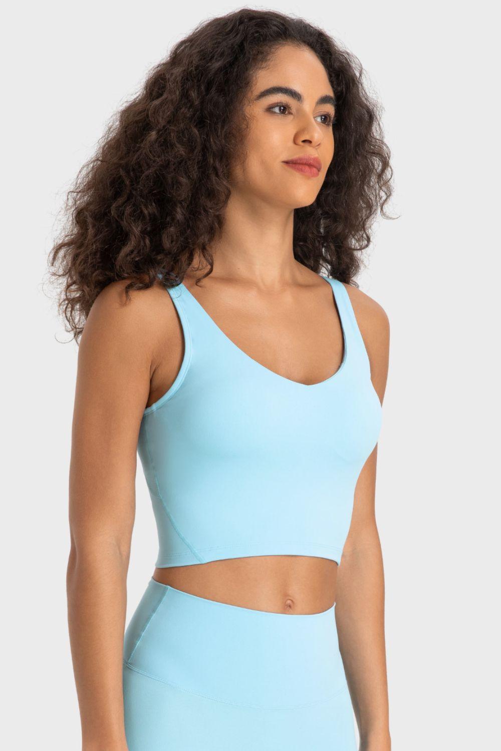 Millennia Deep V-Neck Crop Sports Bra - Clothes For Her Online Store