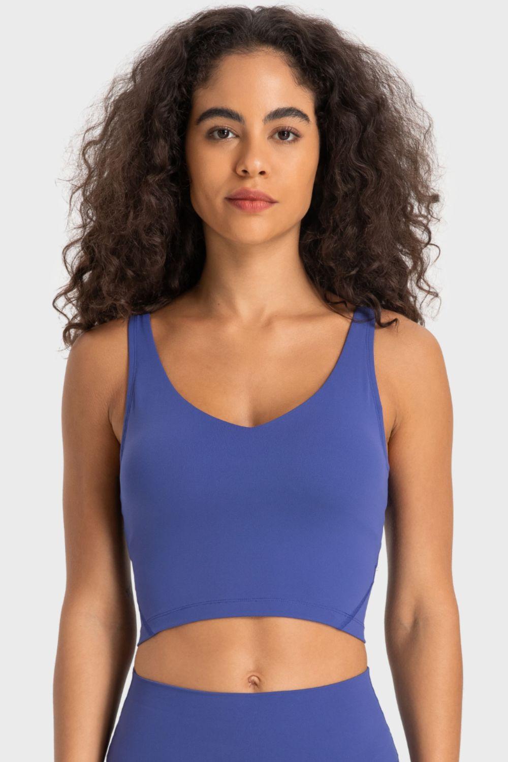 Millennia Deep V-Neck Crop Sports Bra - Clothes For Her Online Store