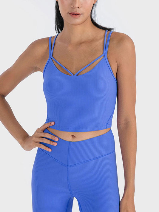 Millennia Double Strap Ribbed Sports Cami - Clothes For Her Online Store