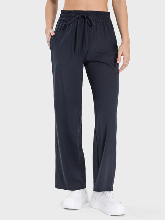 Millennia Drawstring Pocketed Active Pants - Clothes For Her Online Store