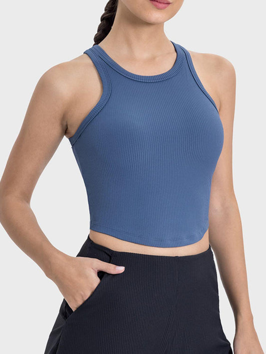 Millennia Round Neck Racerback Active Tank - Clothes For Her Online Store