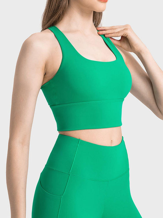 Millennia Scoop Neck Crisscross Straps Sports Bra - Clothes For Her Online Store