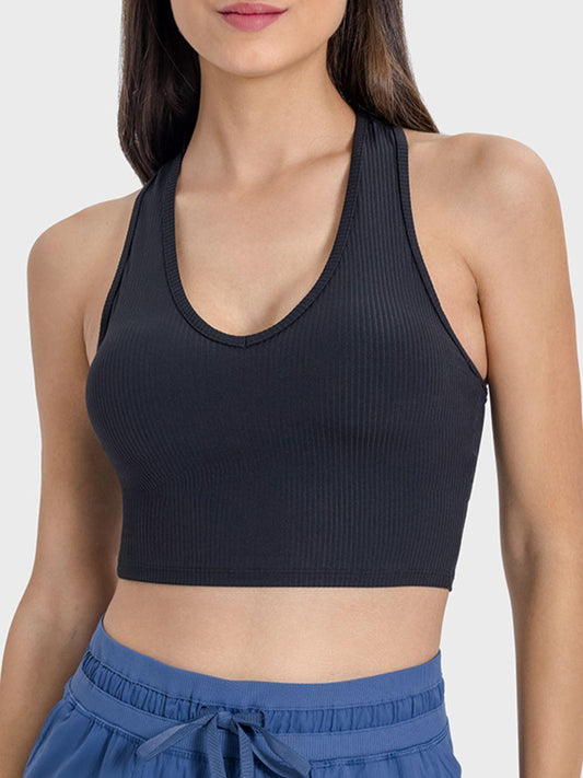 Millennia Scoop Neck Wide Strap Active Tank - Clothes For Her Online Store