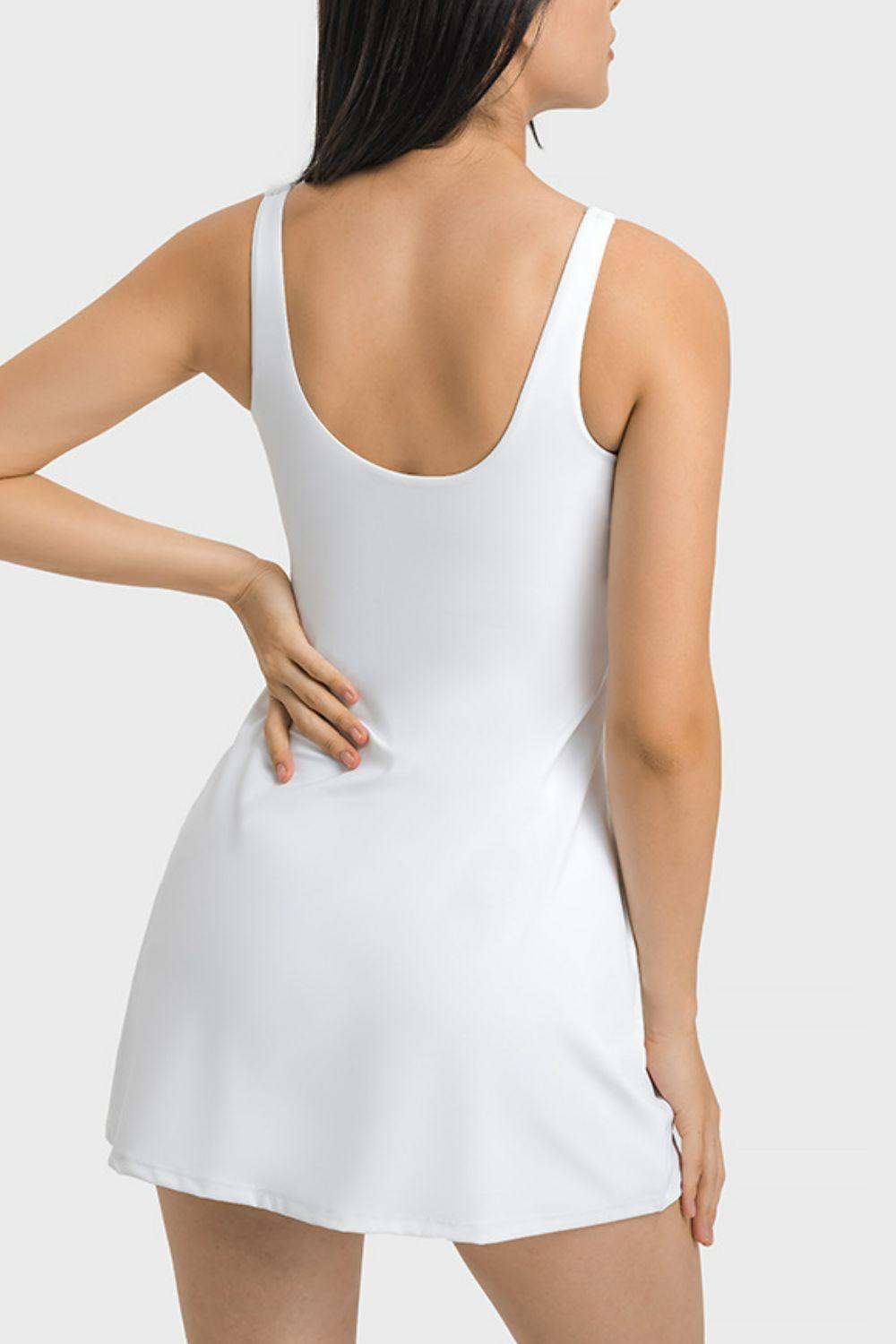 Millennia Square Neck Sports Tank Dress with Full Coverage Bottoms - Clothes For Her Online Store