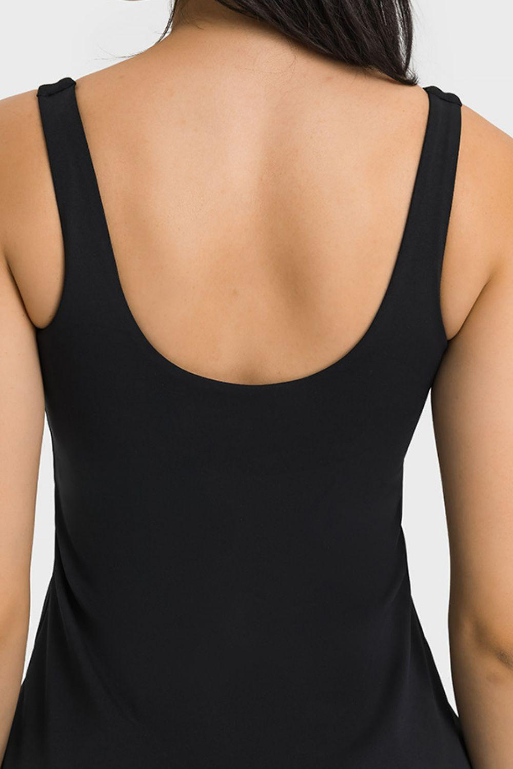 Millennia Square Neck Sports Tank Dress with Full Coverage Bottoms - Clothes For Her Online Store