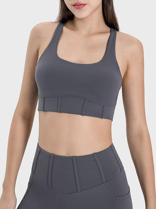 Millennia Square Neck Wide Strap Active Tank - Clothes For Her Online Store