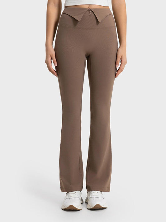 Millennia Wide Waistband Bootcut Sport Pants - Clothes For Her Online Store