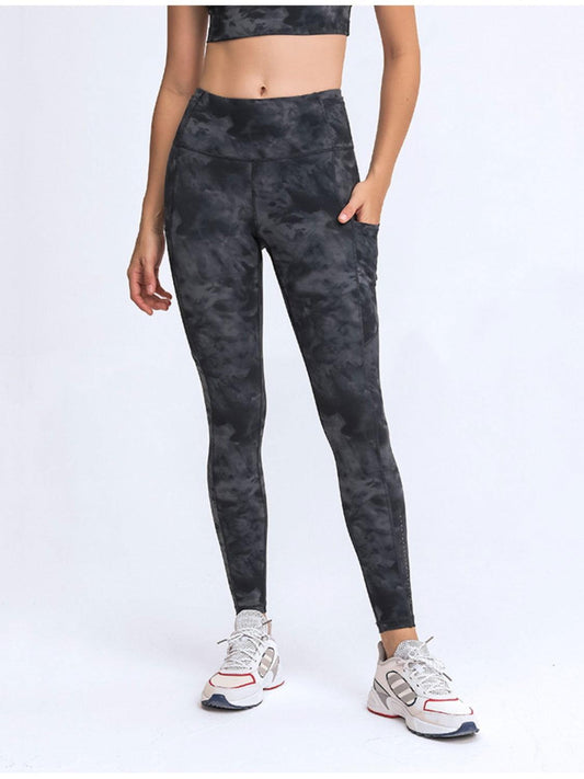 Millennia Wide Waistband Leggings with Pockets - Clothes For Her Online Store