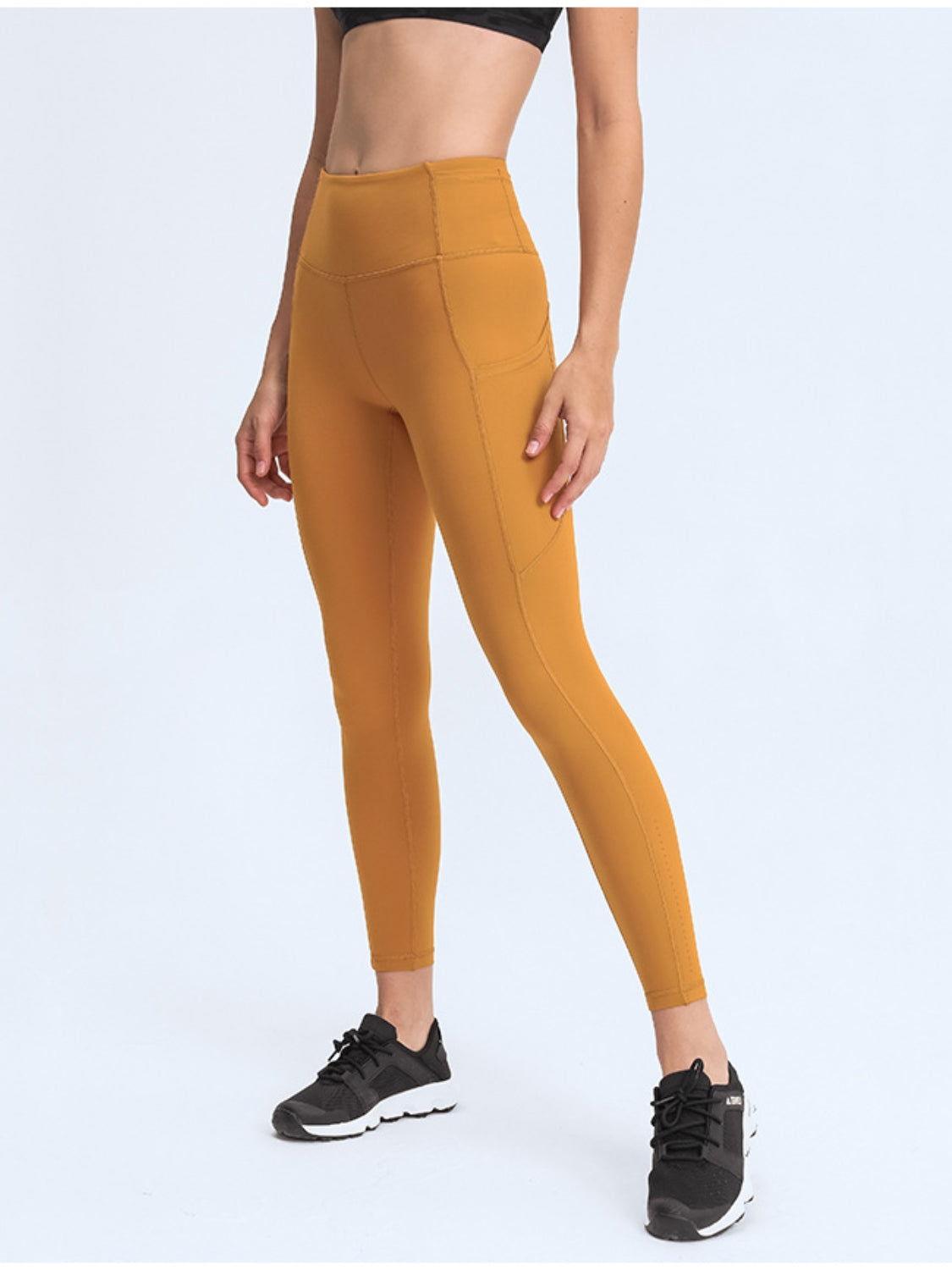 Millennia Wide Waistband Leggings with Pockets - Clothes For Her Online Store