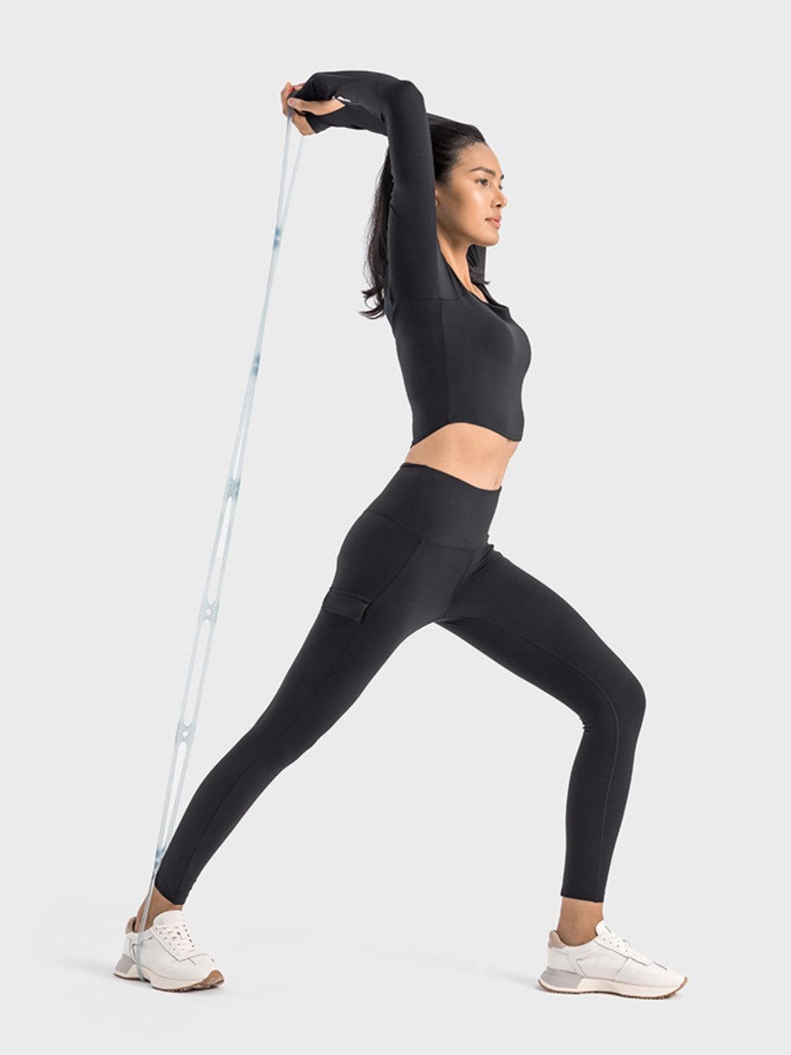 Millennia Wide Waistband Sports Leggings - Clothes For Her Online Store